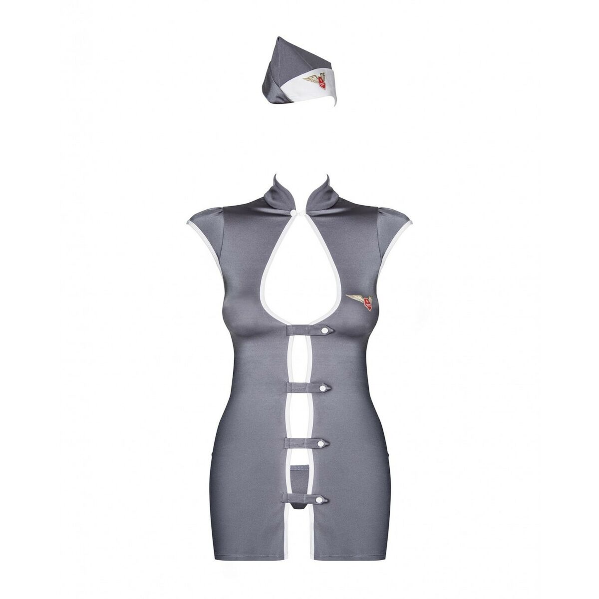 Erotik Kostüm Obsessive Stewardess Grau